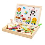 Tabla educativa 3 in 1 cu puzzle magnetic, Animalute