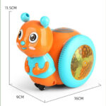 Jucarie interactiva rotatie 360° cu Lumini si Muzica Snail Baby, Albastru-Portocaliu