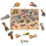 Puzzle incastru din lemn in Limba Romana, Unelte