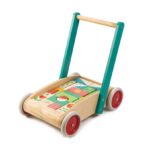 Antemergator cu cuburi- Baby Block Walker - 29 piese, Tender Leaf Toys