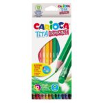 Creioane color cu guma Tita Erasable Carioca 12buc/set