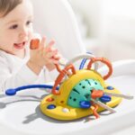 Jucarie Multifunctionala Bebe Montessori, Snur Silicon