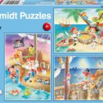 Puzzle Schmidt: Banda de pirati, Set de 3 x 48 piese + Cadou: poster