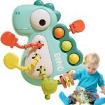 Jucarie senzoriala bebelusi 5 in 1, Dinozaur