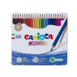 Creioane colorate CARIOCA Acquarell 24/set, cutie metalică