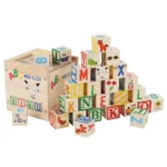Set 27 cuburi educative din lemn, ABC