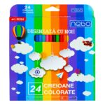 Set creioane color Hexagonale, 24 buc